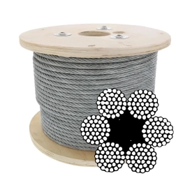 Ocelové lano 6x37+FC pozinkované, DIN 3066